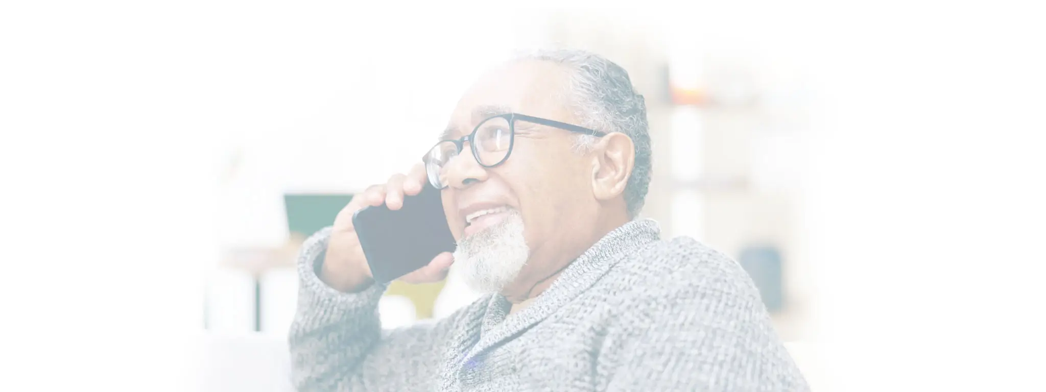 Senior man on phone